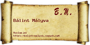 Bálint Mályva névjegykártya